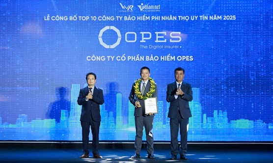 OPES lọt Top 10 công ty bảo hiểm phi nhân thọ uy tín nhất Việt Nam 2025
